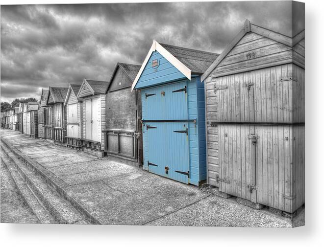 Beach Hut Canvas Print featuring the photograph Beach Hut in isolation by Chris Day