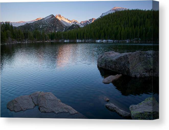 Bear Lake Canvas Print featuring the photograph Bear Lake Sunset by Aaron Spong