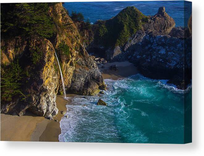 Big Sur California Canvas Print featuring the photograph Beautiful McWay Falls by Garry Gay