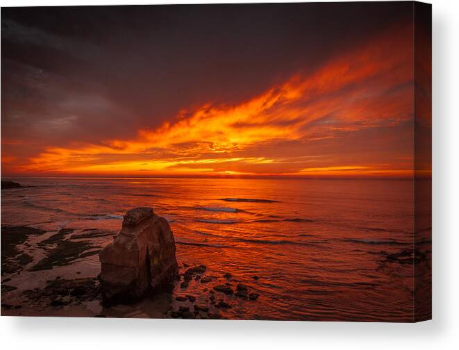 Sunset Canvas Print featuring the photograph Beautiful Sunset in San Diego 2010 by TM Schultze