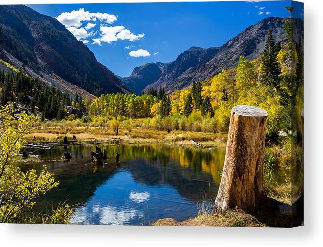 Eastern Sierras Canvas Print featuring the photograph Beaver Pond by Tassanee Angiolillo