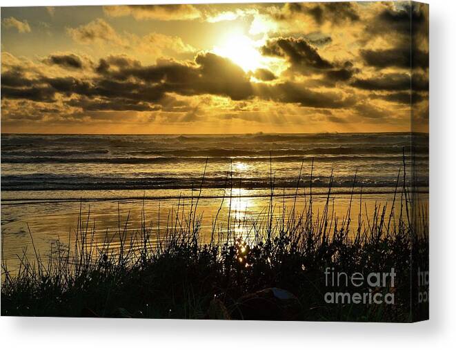 Seascape Canvas Print featuring the photograph Before Night Falls by Lauren Leigh Hunter Fine Art Photography