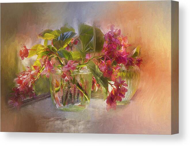 Floral Canvas Print featuring the photograph Begonias by John Rivera