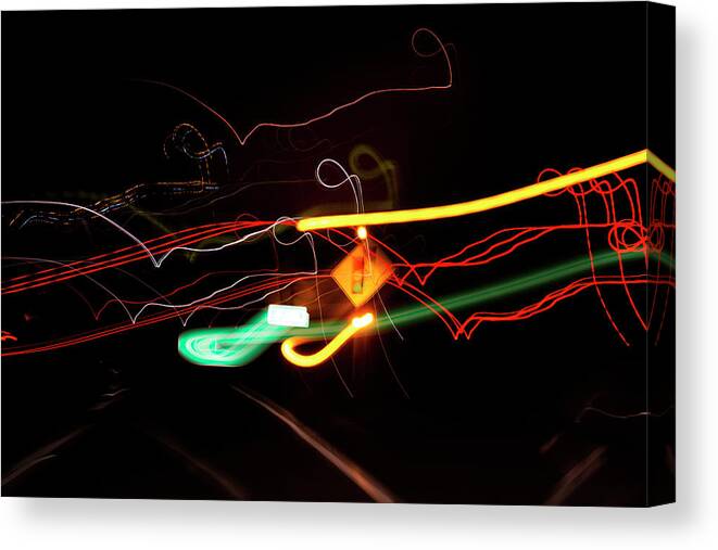 Abstract Canvas Print featuring the photograph Behind The Lights by Greg and Chrystal Mimbs