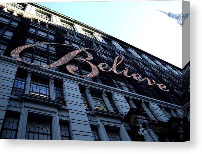 Nyc Canvas Print featuring the photograph Believe by Azra Suceska