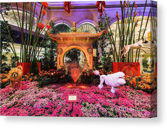 Bellagio Conservatory Chinese New Year of the Dog Moon Gate Canvas Print /  Canvas Art by Aloha Art - Pixels Merch