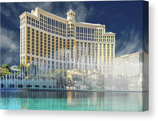 Casino. Las Vegas Canvas Print featuring the photograph Bellagio by Scott Cordell