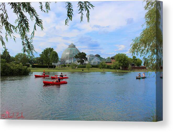 Belle Isle Conservatory Canvas Print featuring the photograph Belle Isle Conservatory by Michael Rucker