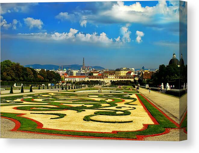 Belvedere Palace Canvas Print featuring the photograph Belvedere Palace Gardens by Mariola Bitner
