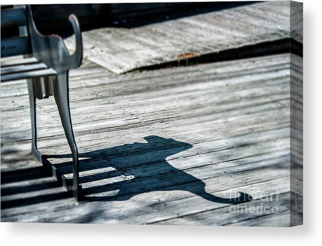 Bench Canvas Print featuring the photograph Bench Shadow by Michael James