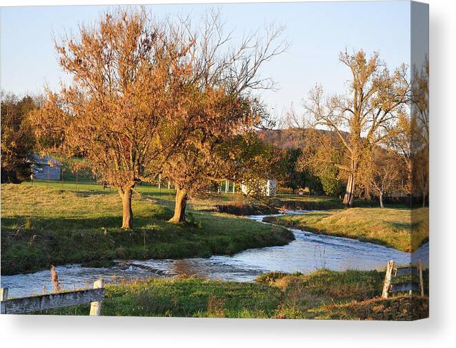Landscapes Canvas Print featuring the photograph Bending Creek by Jan Amiss Photography
