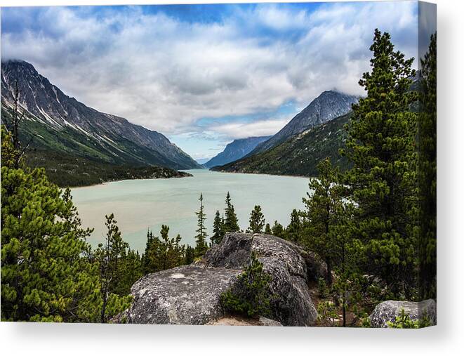 Trees Canvas Print featuring the photograph Bennett Lake by Ed Clark