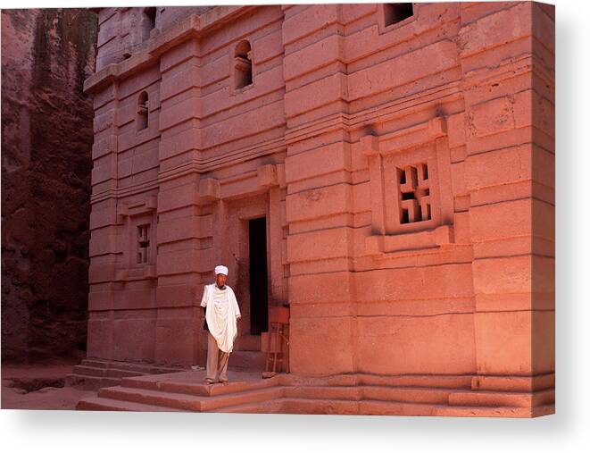 Rock Canvas Print featuring the photograph Bete Amanuel, Rock-Hewn Church At Lalibela, Ethiopia, East Africa by Aidan Moran