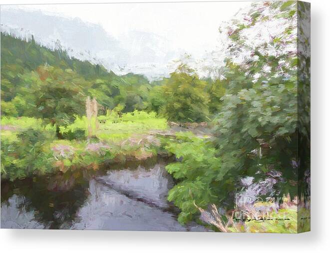Betws-y-coed Canvas Print featuring the painting Betws-y-Coed by Roger Lighterness