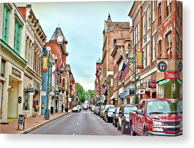 Beverley Historic District Canvas Print featuring the photograph Beverley Historic District - Staunton Virginia - Art of the Small Town by Kerri Farley