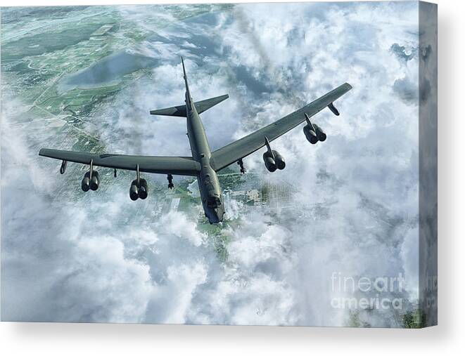 B52 Canvas Print featuring the digital art Big Buff B52 by Airpower Art