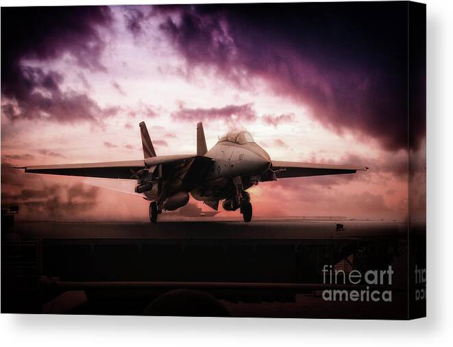 F14 Canvas Print featuring the digital art Big Cat Launch by Airpower Art