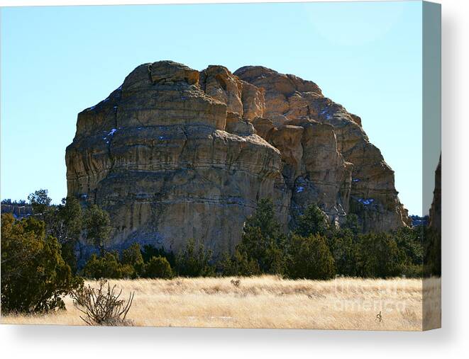Southwest Landscape Canvas Print featuring the photograph Big frickin rock by Robert WK Clark