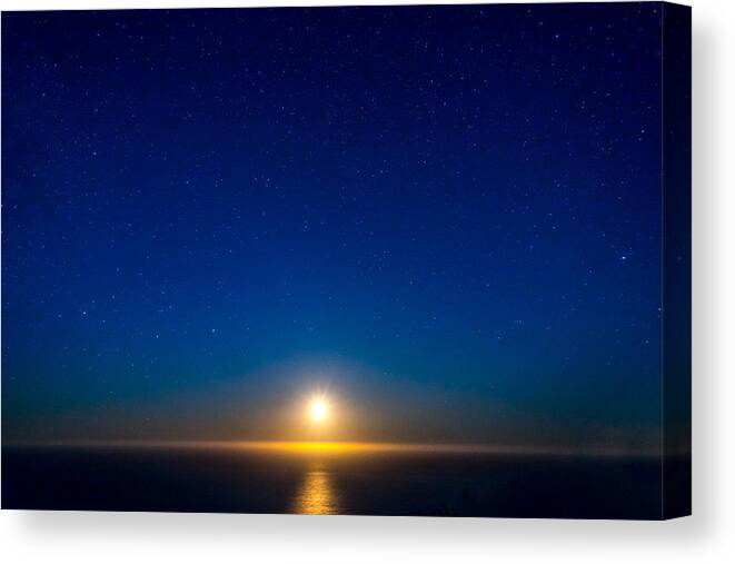 Big Sur Canvas Print featuring the photograph Big Sur Moonset by Derek Dean