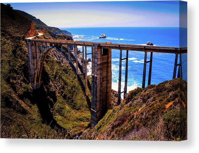Bixby Bridge Canvas Print featuring the photograph Bixby Gateway, CA by Dr Janine Williams