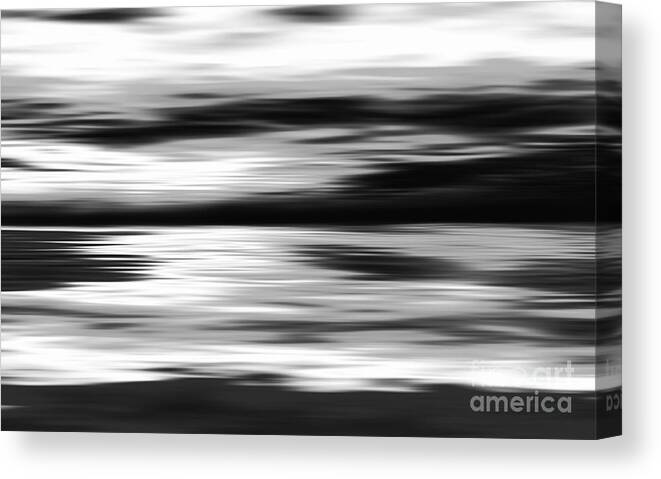 Abstract Canvas Print featuring the digital art Black and White abstract painting by Jan Brons