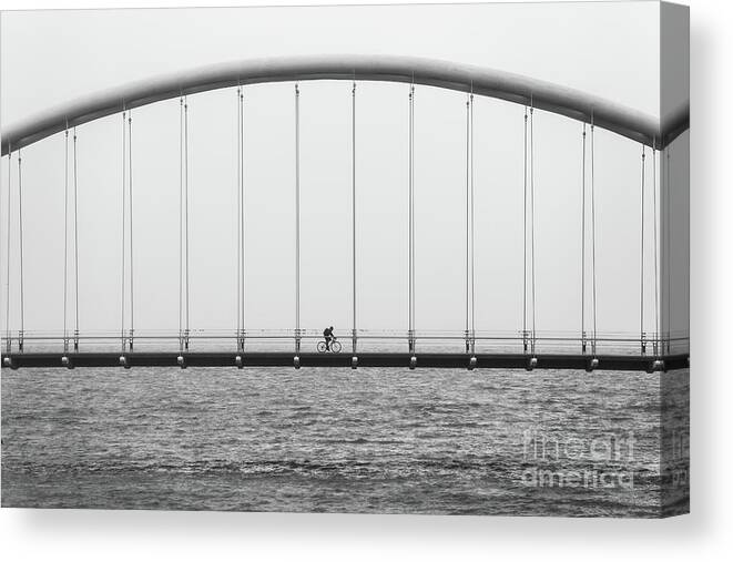 Photography Canvas Print featuring the photograph Black and White Bridge by MGL Meiklejohn Graphics Licensing