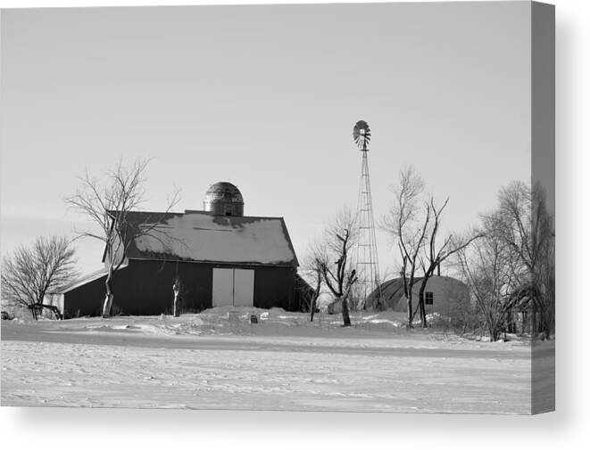 Black And White Canvas Print featuring the photograph Black And White Winter by Bonfire Photography