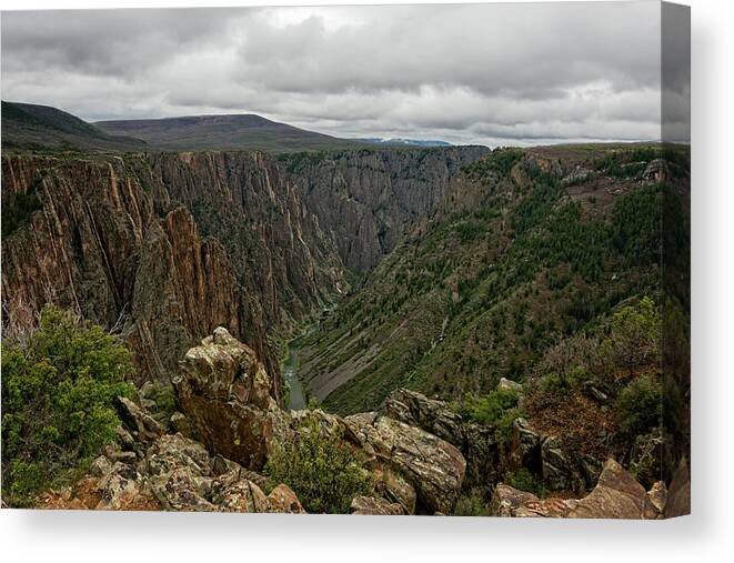 Black Canyon Of The Gunnison Canvas Print featuring the photograph Black Canyon 1 by Steve L'Italien