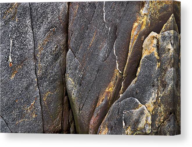 Rock Canvas Print featuring the photograph Black Granite Abstract Two by Peter J Sucy