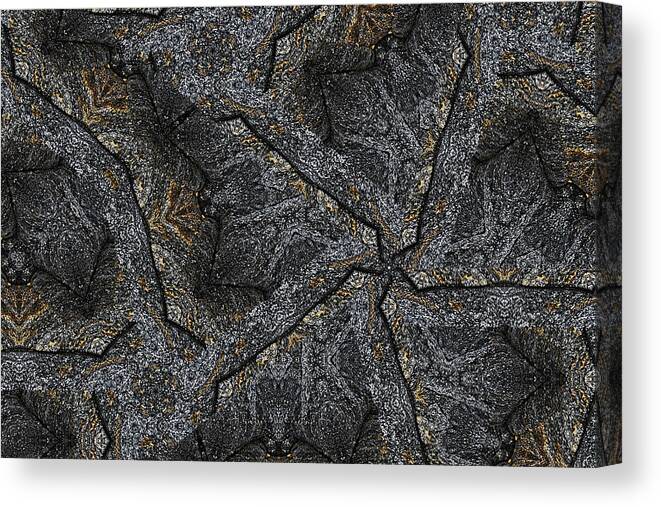 Rock Canvas Print featuring the photograph Black Granite Kaleido #1 by Peter J Sucy