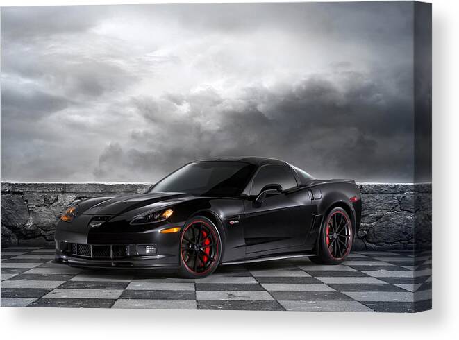 Classic Canvas Print featuring the photograph Black Z06 Corvette by Peter Chilelli