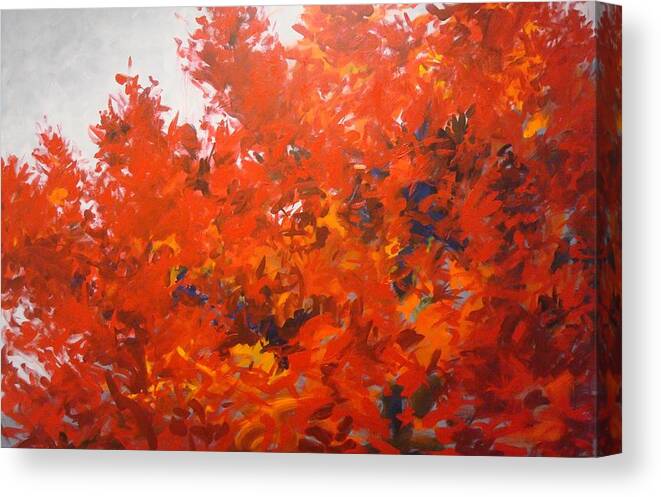 Leaves Canvas Print featuring the painting Blaze Maple by Rich Houck
