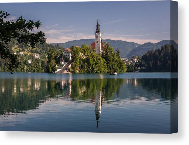 Lake Canvas Print featuring the photograph Bled by Davorin Mance