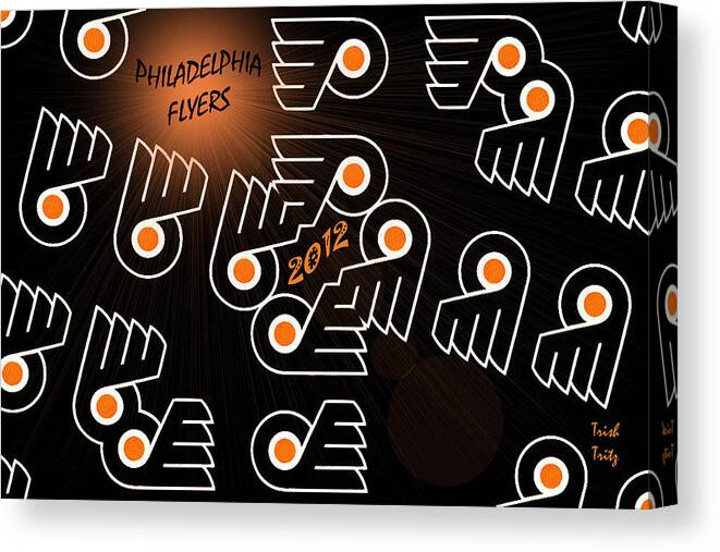 Hockey Canvas Print featuring the photograph Bleeding Orange and Black - Flyers by Trish Tritz