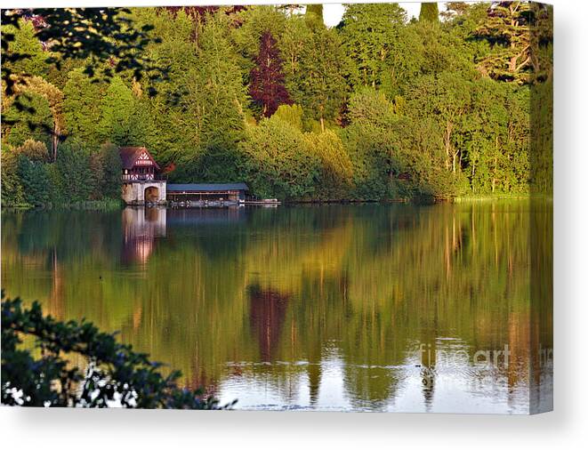 Blenheim Palace Canvas Print featuring the photograph Blenheim Palace Boathouse 2 by Jeremy Hayden