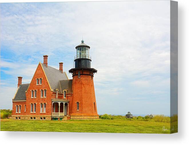 Block Island Canvas Print featuring the painting Block Island Southeast Lighthouse Artwork by Lourry Legarde