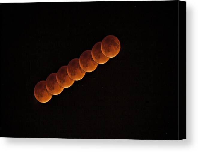Moon Canvas Print featuring the photograph Blood Moon Passing by Andrew Soundarajan