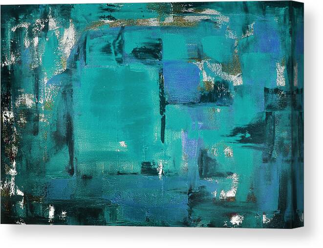 Abstract Canvas Print featuring the painting Blue Abstract by Gina De Gorna