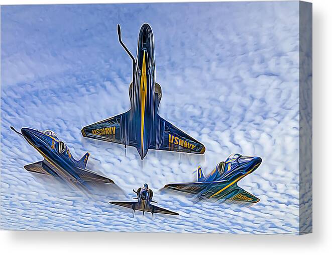 Florida Canvas Print featuring the photograph Blue Angels V.2 Electric Edition by Tim Stanley