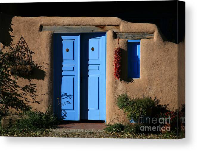 Doors Canvas Print featuring the photograph Blue Doors by Timothy Johnson