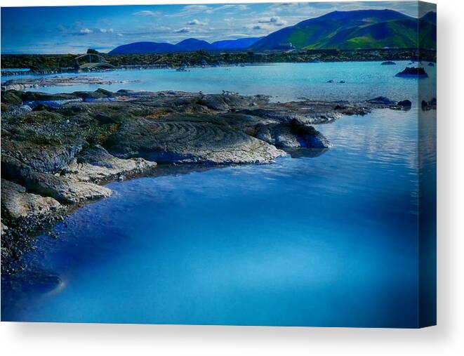 Icelandic Canvas Print featuring the photograph Blue Lagoon 1 by Amanda Jones