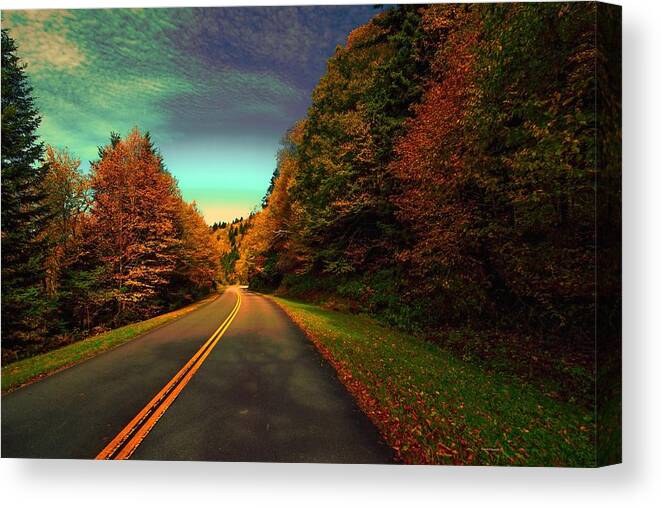  Blue Ridge Pkwy. Canvas Print featuring the photograph Blue Ridge Pkwy by Dennis Baswell