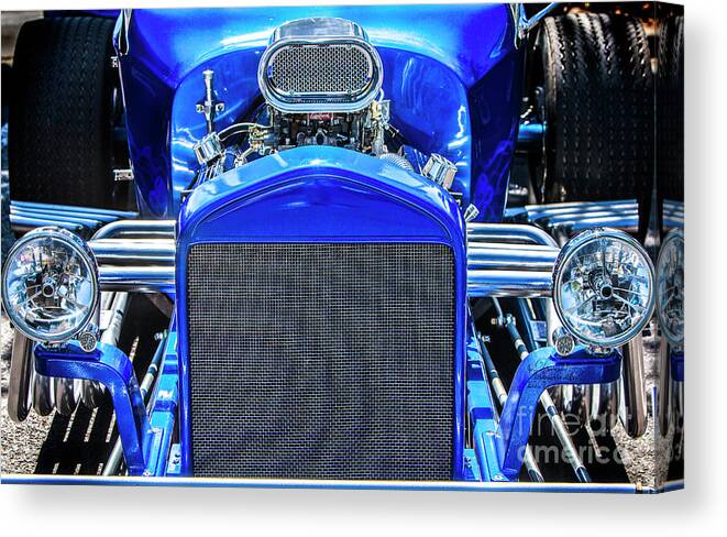Blue Roadster Canvas Print featuring the photograph Blue Roadster by David Millenheft
