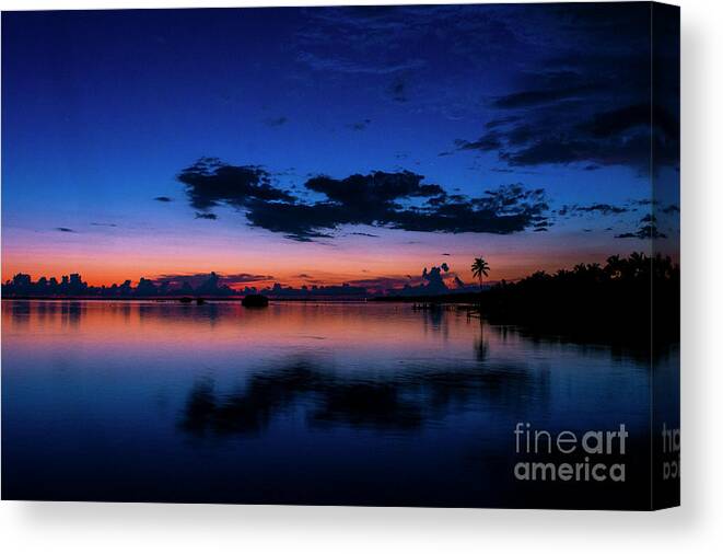 Sunset Canvas Print featuring the photograph Blue Sky Night by Quinn Sedam