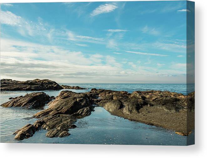 Coastal Landscapes Canvas Print featuring the photograph Blue Water by Claude Dalley