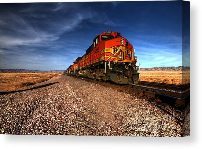 American Freight Train Canvas Print featuring the photograph Arizona Power by Rob Hawkins
