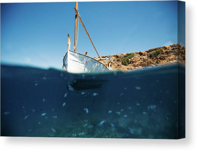 Calm Canvas Print featuring the photograph Boat I by Gemma Silvestre