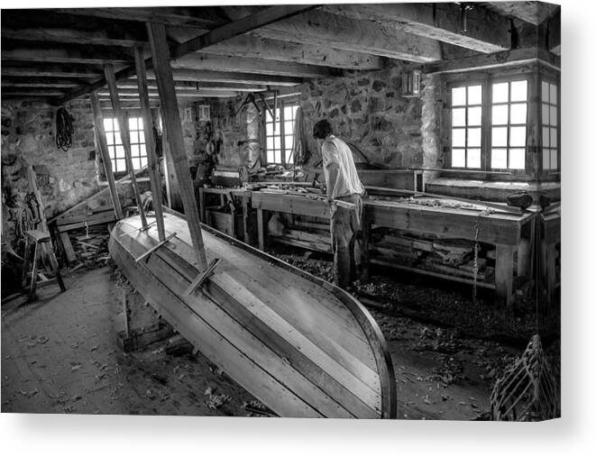 Nova Scotia Canvas Print featuring the photograph Boat Maker at the base. by Patrick Boening