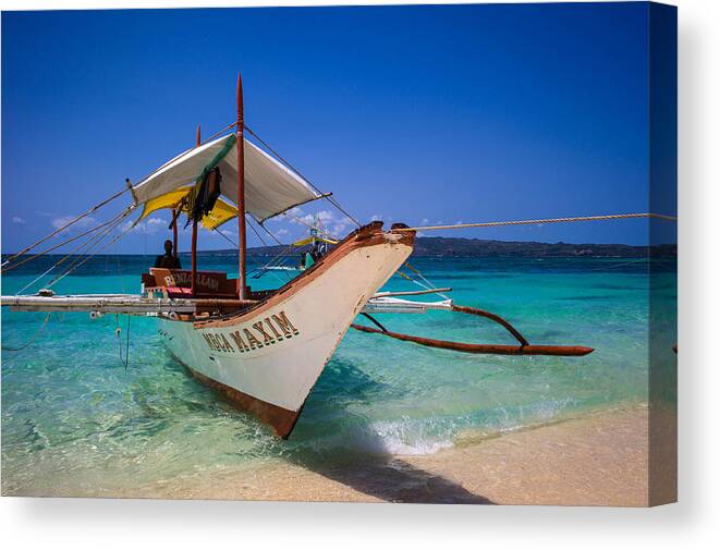 Boat Canvas Print featuring the photograph Boat on Boracay Island by Judith Barath