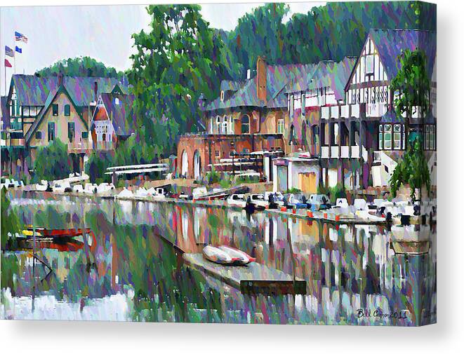 Jawn Canvas Print featuring the photograph Boathouse Row in Philadelphia by Bill Cannon